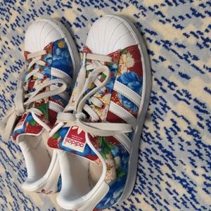 Adidas superstar floral sneakers